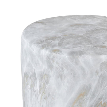 Troy 16" Modern Minimalist Faux Marble Column Indoor/Outdoor Accent Table - JONATHAN Y